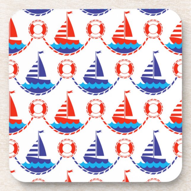 Sail Boat Pattern Coaster (Front)
