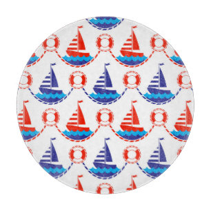 Sail Boat Pattern Cutting Board