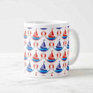 Sail Boat Pattern Large Coffee Mug