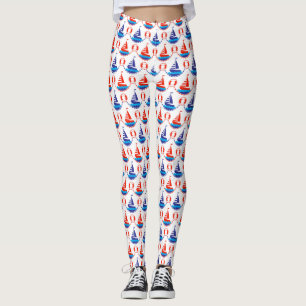 Sail Boat Pattern Leggings