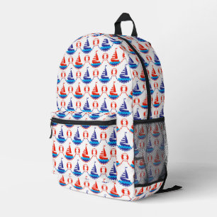 Sail Boat Pattern Printed Backpack