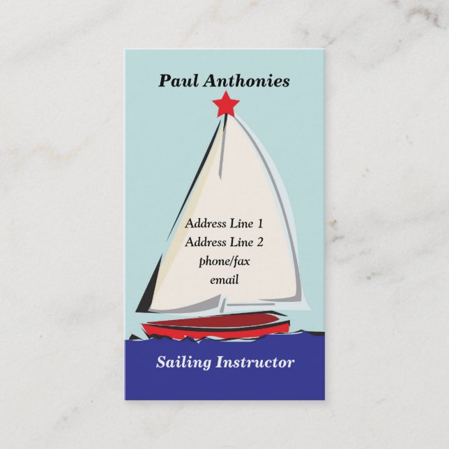 Sail Boat Profile Card (Front)