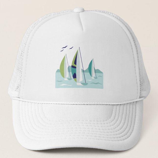 Sail Boat Race Trucker Hat (Front)