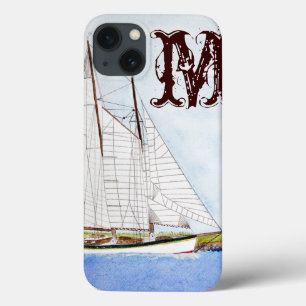 Sail Boat Sailing Ship Ocean Monogram IPAD Case