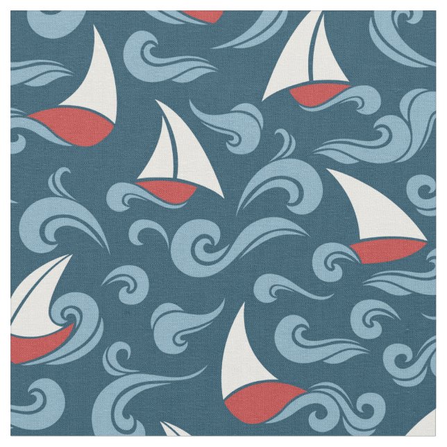 Sail Boats Fabric (Close Up)