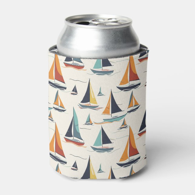 Sail Boats Sailing Can Cooler (Can Front)
