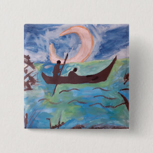 Sail by Moonlight 15 Cm Square Badge