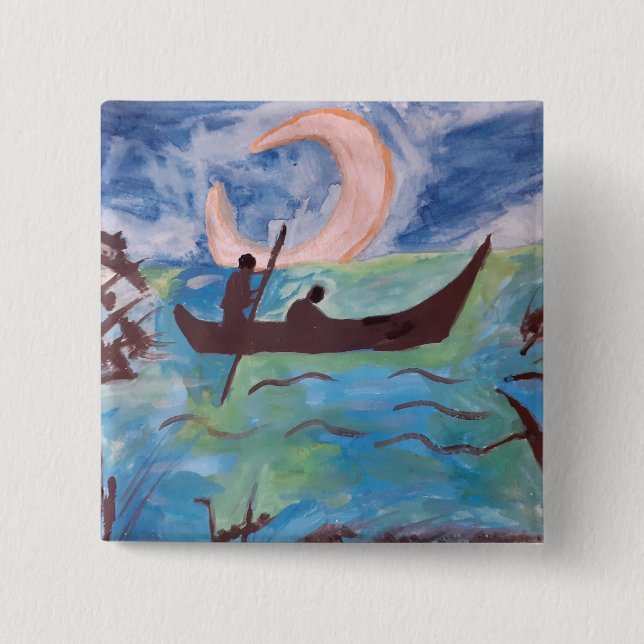 Sail by Moonlight 15 Cm Square Badge (Front)