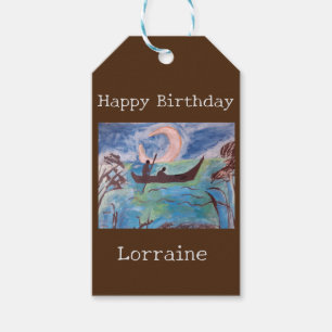 Sail By Moonlight Birthday Gift Tags