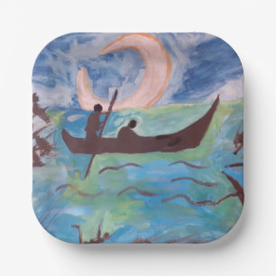 Sail by Moonlight Paper Plate