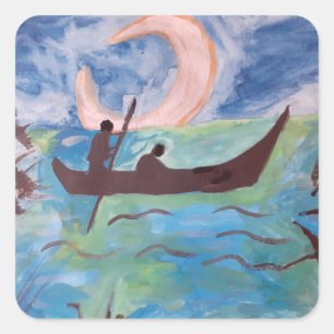 Sail By Moonlight Square Sticker