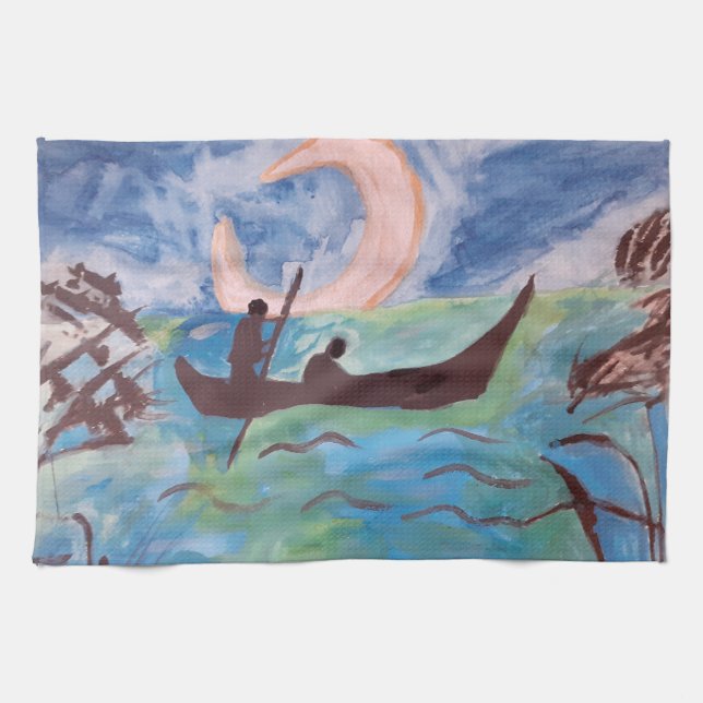 Sail by Moonlight Tea Towel (Horizontal)