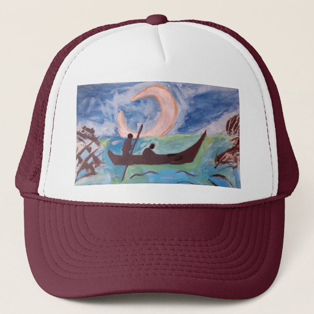 Sail by Moonlight Trucker Hat (Front)