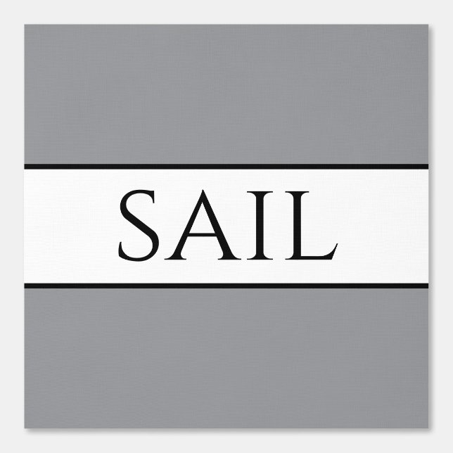 SAIL Chic Modern Nautical Grey Black White Stripes Wallpaper (Front)