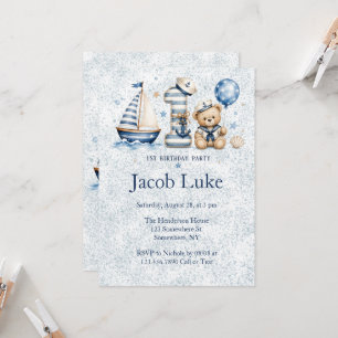 Sail-ebrate One Nautical Boy's Birthday Party Invitation