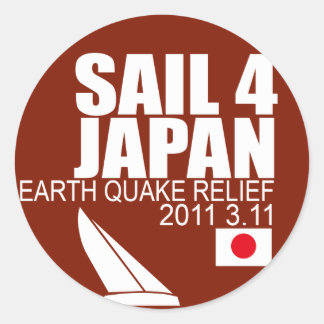 Sail for JapanrRound Red sticker