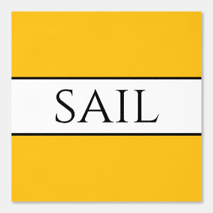 SAIL Fun Bright Yellow Orange Black White Stripes Wallpaper
