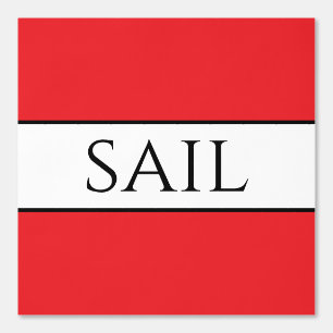 SAIL Fun Nautical Bright Red Black White Stripes Wallpaper
