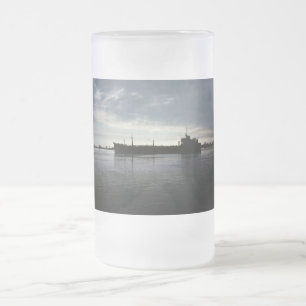 Sail into the Night Frosted Glass Beer Mug