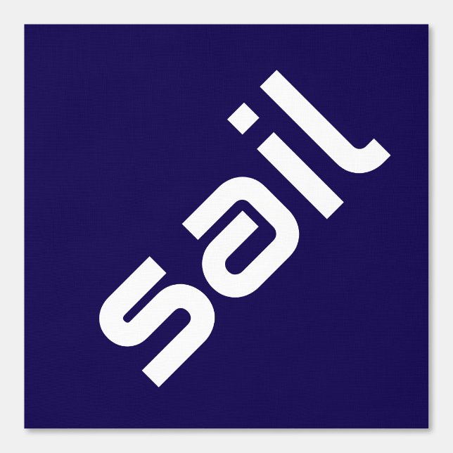 SAIL Modern White Text Navy Blue Background Wallpaper (Front)