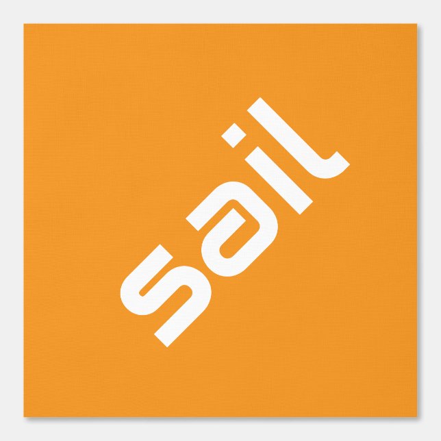 SAIL Modern White Text Tropical Orange Background Wallpaper (Front)