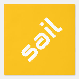 SAIL Modern White Text Yellow Orange Background Wallpaper