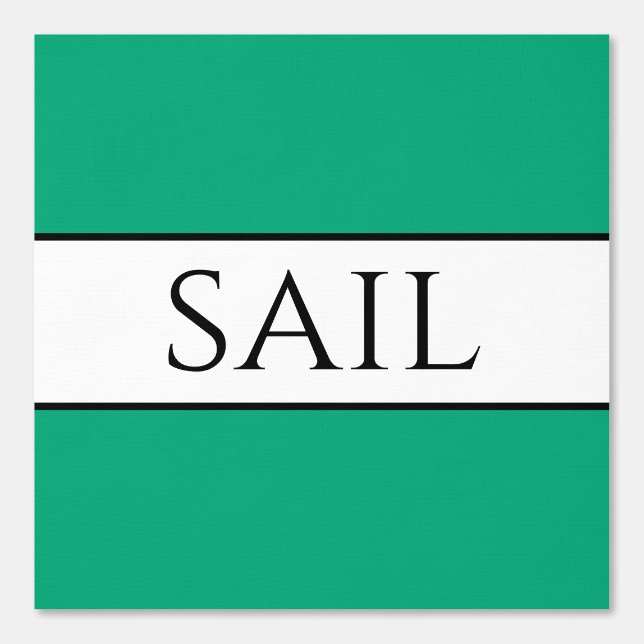 SAIL Nautical Black White Green Blue Stripes Wallpaper (Front)