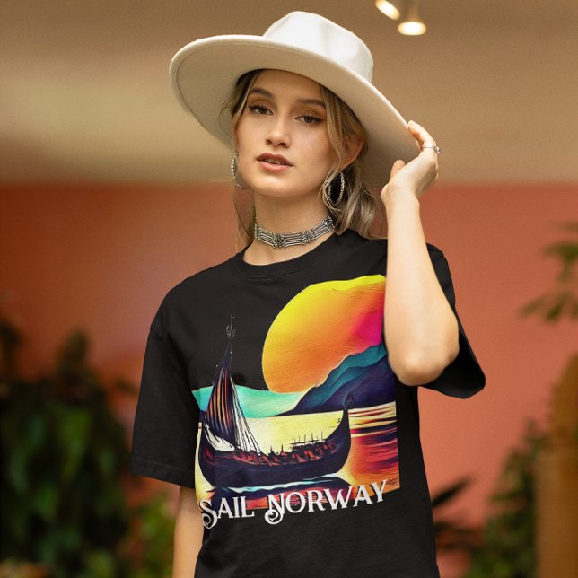 Sail Norway with Vikiing Ship T-Shirt (Creator Uploaded)