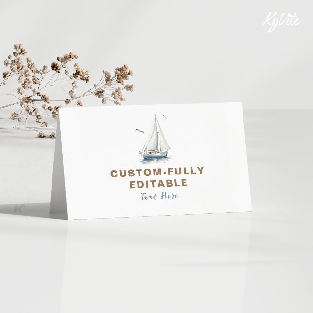 Sail on Over Nautical Folded Food Tent B'day Card (Creator Uploaded)