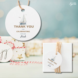 Sail on Over Sailboat Circle Favour Thank You Tag