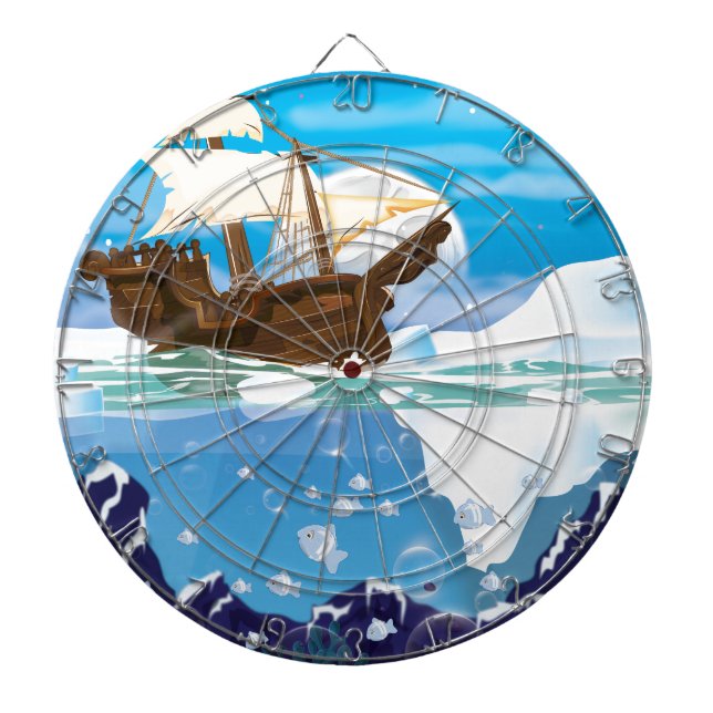 Sail Ship in the Arctic ice Dartboard (Front)