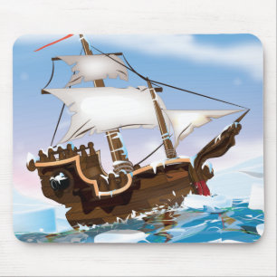 Sail Ship in the Arctic Ocean Mouse Mat