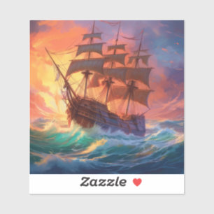 Sail Ship On A Stormy Sea
