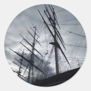 Sail Ship Round Sticker