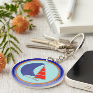 Sail the Seas laser boat Key Ring