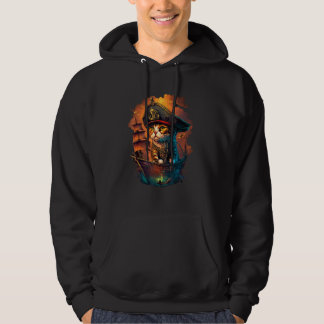 Sail the Seven Seas with Pirate Cat Design for Ani Hoodie