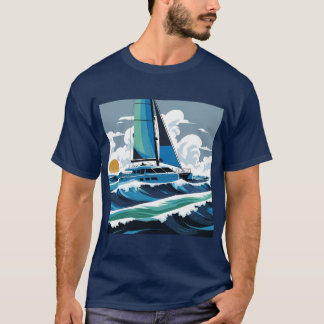Sail the Waves with a catamaran! T-Shirt