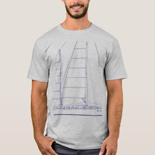 Sail yacht blueprint T-Shirt