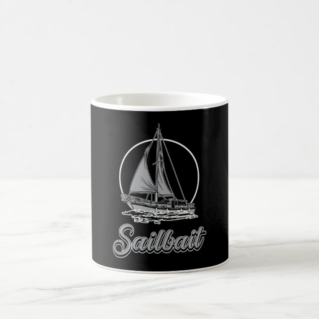 Sailbait Boat Sailing Boating Yacht Sailboat Funny Coffee Mug (Center)