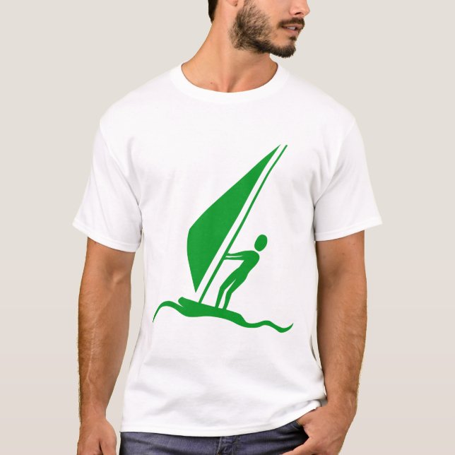 Sailboarding - Grass Green T-Shirt (Front)