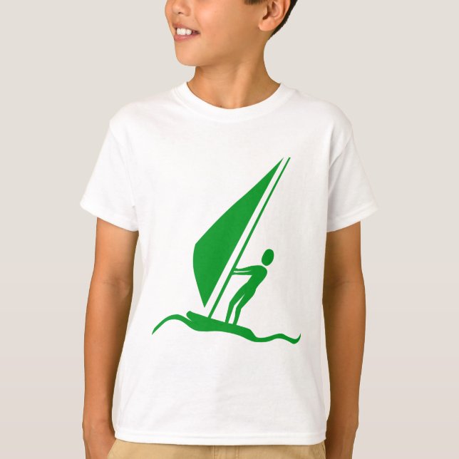 Sailboarding - Grass Green T-Shirt (Front)