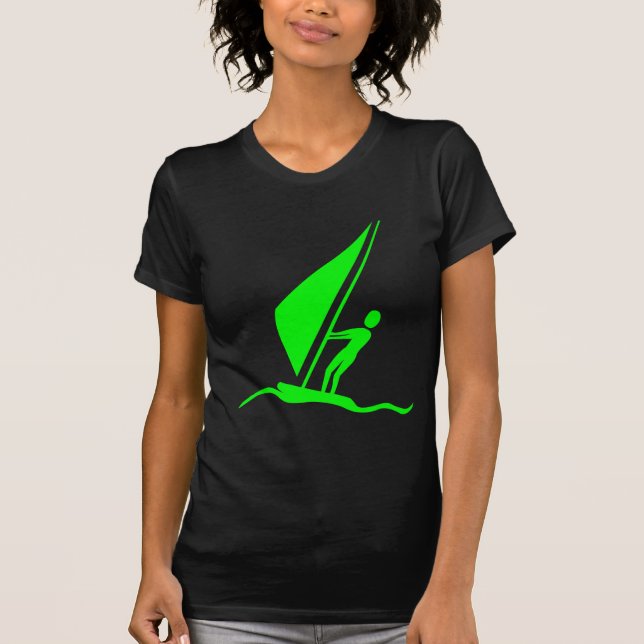 Sailboarding - Green T-Shirt (Front)