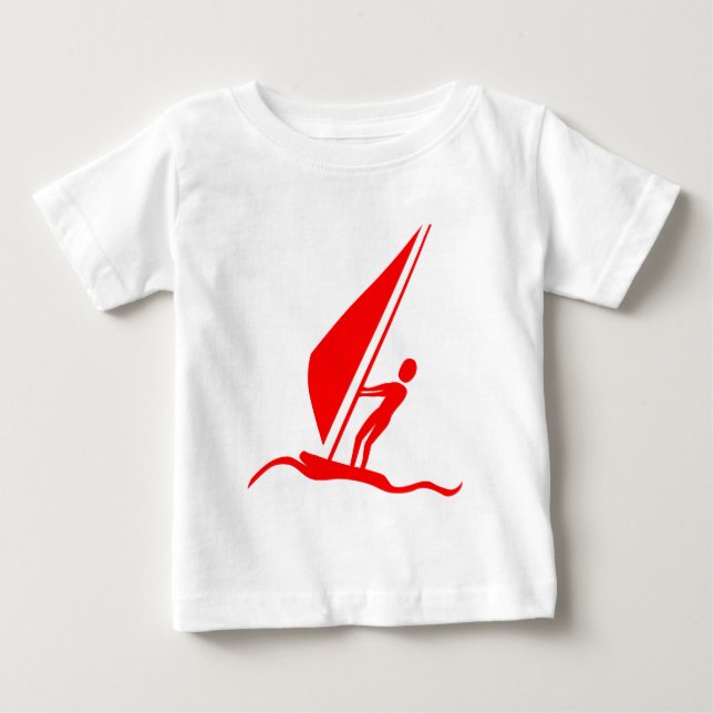 Sailboarding - Red Baby T-Shirt (Front)