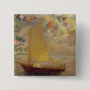 Sailboat 15 Cm Square Badge