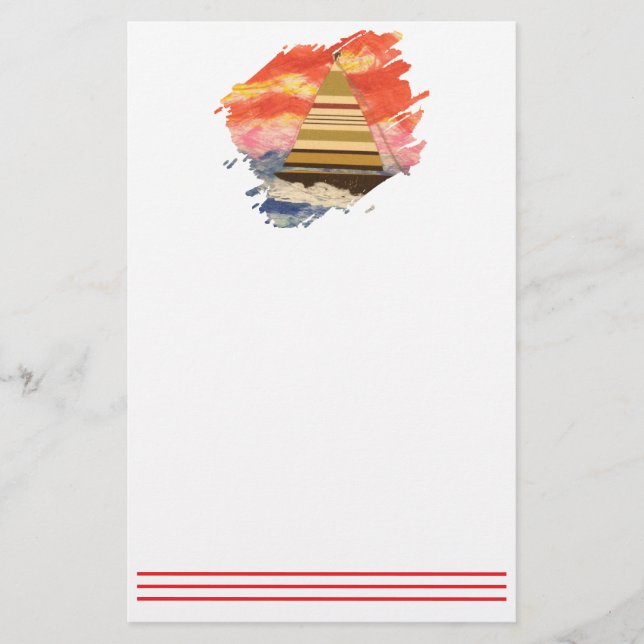 Sailboat-2 Paintstroke Stationery (Front)