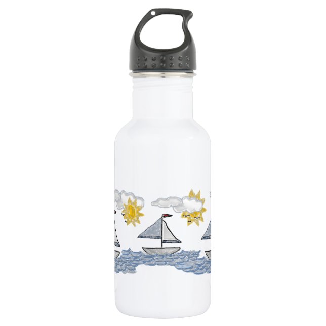 Sailboat 3D 532 Ml Water Bottle (Front)