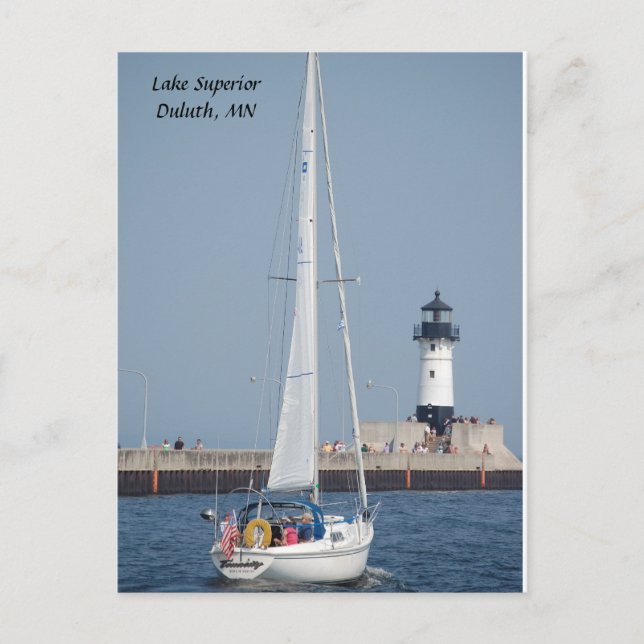 Sailboat Ahoy!, Lake Superior  Duluth, MN Postcard (Front)