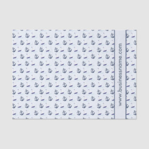 Sailboat and Anchor Custom Text Tissue Paper