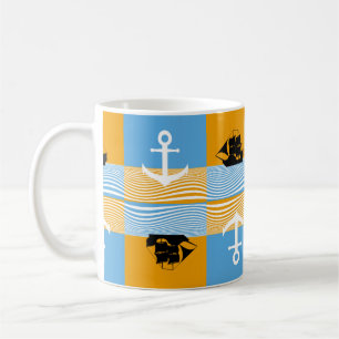 Sailboat and anchor pattern coffee mug