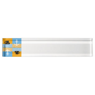Sailboat and anchor pattern nameplate